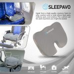 Sleepavo Pink Memory Foam Seat Cushion for Office Chair - Cooling Gel Pillow for Sciatica Coccyx Back Tailbone & Lower Back Pain Relief - Chair Pad for Lumbar Support in Office Desk, Car & Airplane - Image 3